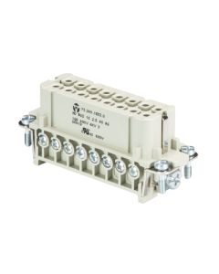 WIELAND - 73.300.1653.0 - Conector revos HD, priză (insert mamă), 16 poli + PE, 16 A, 400 V, conexiune cu șurub, contacte cositorite