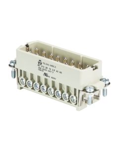 WIELAND - 73.310.1653.0 - Conector revos HD, fișă (insert tată), 16 poli + PE, 16 A, 400 V, conexiune cu șurub, contacte cositorite