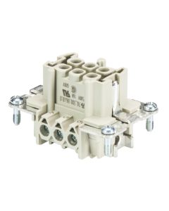 WIELAND - 70.300.0640.0 - Conector revos BASIC, priză (insert mamă), 6 poli + PE, 16 A, 500 V, conexiune cu șurub, contacte cositorite