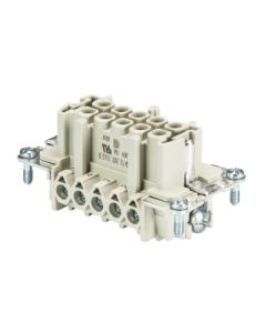 WIELAND - 70.300.1040.0 - Conector revos BASIC, priză (insert mamă), 10 poli + PE, 16 A, 500 V, conexiune cu șurub, contacte cositorite