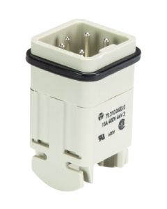 WIELAND - 73.310.0453.0 - Conector revos MINI, fișă (insert tată), 4 poli + PE, 10 A, 400 V, conexiune cu șurub, contacte argintate