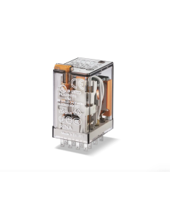 FINDER - 55.34.8.230.0030 - Releu fișabil, 230 V AC, 7 A, 4 contacte comutatoare, AgNi, LED