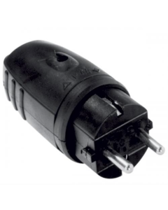 Bachmann - Fișă cauciuc, 16A, 250V, schuko, demontabila, IP44, pentru cablu h07rnf 3x2,5mm, neagră, ambalare individuala