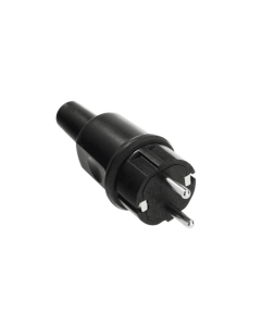 Bachmann - Fișă cauciuc masiv, 16A, 250V, schuko, demontabila, IP44, pentru cablu h07rnf 3x2,5mm, neagră