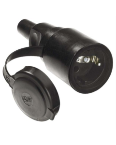 Bachmann - Priză cu capac cauciuc masiv, 16A, 250V, schuko, IP44, demontabila, neagră, ambalare individuala