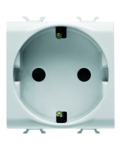 GEWISS - Priză, 2P+pe, 16A, standard german, albă, chorus, 250V ac, 2 module