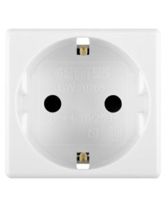 GEWISS - Priză, 2P+pe 250VAC 10-16A, standard german, albă system, 250V ac, 2 module