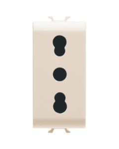 GEWISS - Priză, 2P+pe, 16A, bivalenta, standard italian, fildeș, chorus, 250V ac, 1 modul