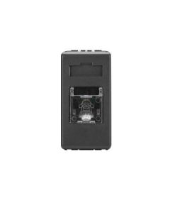 GEWISS - TELEPHONE SOCKET - RJ11 - 2 PAIRS - TWISTED PAIR - SCREW-ON TERMINALS - 1 MODULE - SYSTEM BLACK