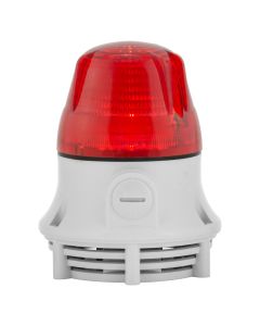SiRENA - 38633 - Lampă de semnalizare LED cu sirenă Microlamp LED A, 72 dB, roșu, bază gri, 12/24V AC/DC, IP30