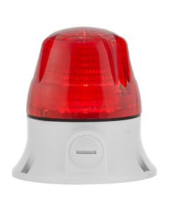 SiRENA - 38623 - Lampă de semnalizare LED Microlamp, fix/triplu flash, roșu, bază gri, 90/240V AC, IP54