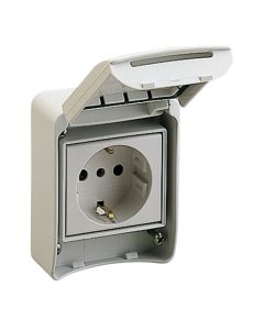 SCHNEIDER Electric - Priză PratiKa, 2P+PE, 250V, 10/16A, IP55 standard german (85x65mm)