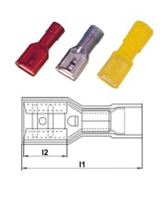 INTERCABLE - Femal disconnect terminal, Albastru, 2,5mm2, 6,3x0,8 complet izolat, PC (1SET=100BUC) PQ=100, Pret/set
