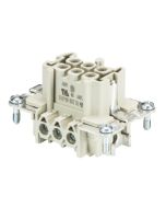 WIELAND - 70.300.0640.0 - Conector revos BASIC, priză (insert mamă), 6 poli + PE, 16 A, 500 V, conexiune cu șurub, contacte cositorite
