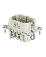 WIELAND - 70.310.0640.0 - Conector revos BASIC, fișă (insert tată), 6 poli + PE, 16 A, 500 V, conexiune cu șurub, contacte cositorite