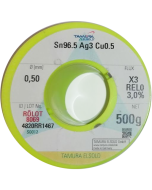 TAMURA ELSOLD - ALIAJ, D=0.50MM, Sn96.5Ag3.0Cu0.5, Flux X3, 3%, 0.5KG