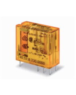 FINDER - 40.52.8.230.0000 - Releu PCB/fișabil, 230 V AC, 8 A, 2 contacte comutatoare, AgNi