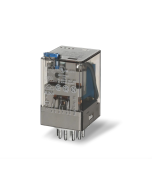 FINDER - 60.13.8.230.0040 - Releu fișabil, 230 V AC, 10 A, 3 contacte comutatoare, AgNi, buton test + indicator mecanic