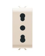 GEWISS - Priză, 2P+pe, 16A, bivalenta, standard italian, fildeș, chorus, 250V ac, 1 modul