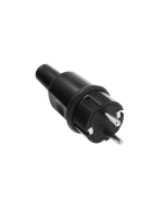 Bachmann - Safety plug massive rubber, Silicone, 16A, 250V, SCHUKO, detachable, for cable H07RNF 3X2,5MM, Black, IP44