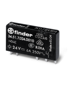 FINDER - 34.51.7.005.0010 - Ultra-slim PCB relay 1 CO (SPDT), 6 A, 5 V DC sensitive coil, AgNi, flux proof RT II