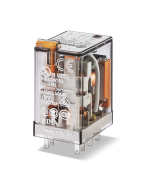 FINDER - 55.32.8.230.0040 - Miniature general purpose relay CO (nPDT), 230 V, Standard, 2 pole, 10 A, AgNi, AC (50/60 Hz), Plug-in, Lockable test button + mechanical indicator