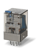 FINDER - 60.13.8.230.0054 - General purpose relay CO (nPDT), 230 V, 3 pole, 10 A, AgNi, AC (50/60 Hz), Plug-in, Lockable test button + LED (AC) +  mechanical indicator