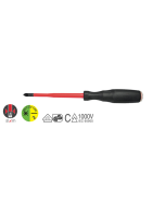 INTERCABLE - 13142 - VDE combination screwdriver +/- PZ2 x 100 mm, FUTUR II Slim, 1000 V