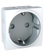 SCHNEIDER Electric - PRIZĂ UNICA - 2P+E, 10/16A, PROTECȚIE MECANICA, Standard GERMAN - 2 module - albă