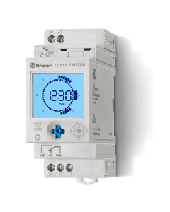 FINDER - 12.51.8.230.0000 - Digital/analogue time switch, 1 pole 16 A, 110...230 V AC, NFC programming, 35 mm wide