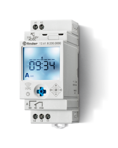 FINDER - 12.61.8.230.0000 - Weekly digital time switch, 1 pole 16 A, 110...230 V AC, NFC programming, 35.8 mm wide