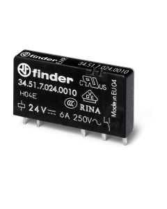 FINDER - 34.51.7.005.0010 - Ultra-slim PCB relay 1 CO (SPDT), 6 A, 5 V DC sensitive coil, AgNi, flux proof RT II