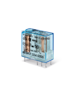 FINDER - 40.61.9.024.0000 - Miniature PCB relay CO (nPDT), 24 V, Standard, 1 pole, 16 A, AgNi, DC, P.C.B./plug-in - 5mm pinning