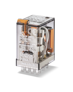FINDER - 55.34.9.024.5090 - Miniature general purpose relay CO (nPDT), 24 V, Standard, 4 pole, 7 A, AgNi + Au, DC, Plug-in, Lockable test button + LED + diode (DC, polarity positive to pin A1/13)