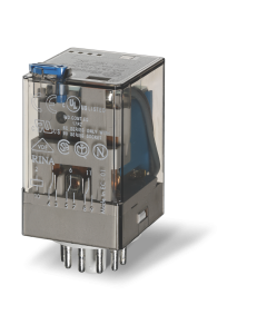 FINDER - 60.13.8.230.0054 - General purpose relay CO (nPDT), 230 V, 3 pole, 10 A, AgNi, AC (50/60 Hz), Plug-in, Lockable test button + LED (AC) +  mechanical indicator