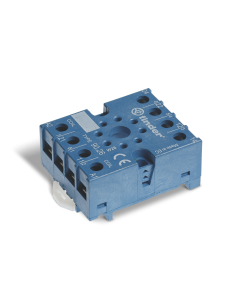 FINDER - 90.26SMA - Screw terminal socket for 60.12 / 88.12 relays, blue, metal retaining clip, panel or 35 mm rail mount