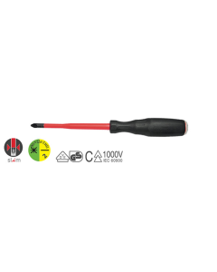 INTERCABLE - 13142 - VDE combination screwdriver +/- PZ2 x 100 mm, FUTUR II Slim, 1000 V