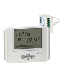 VEMER Set Mithos RF Bianco wireless programmable thermostat with RX.16A receiver