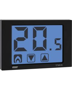 VEMER VE433900 Thalos Nero wall touch-screen thermostat front view