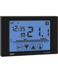 VEMER VE485900 Chronos RF Nero wireless wall-mounted thermostat with touch-screen and 433 MHz