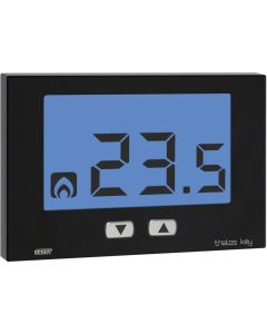 VEMER Thalos Key Nero VE719100 wall-mounted electronic thermostat with backlit display
