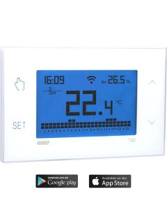 VEMER Tuo Wi-Fi Bianco VE772000 wall-mounted smart thermostat with touch screen