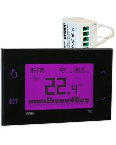 VEMER VE786700 Set Tuo Wi-Fi RF Nero smart thermostat with humidistat