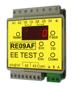 EE TEST - Releu electronic debrosabil de protectie a motoarelor electrice trifazate, pentru curenti pina la 150A - RE09AF