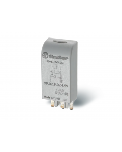 FINDER - Modul de semnalizare si protectie a bobinei EMC, modul LED verde si dioda, 6-24VDC