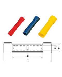 INTERCABLE - Papuc cablu, Roșu, PVC Butt connector, 0,5 - 1mm2 (1SET=100BUC) PQ=100, Pret/set