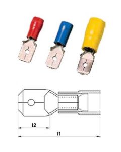 INTERCABLE - Male disconnect terminal, Roșu, 1,5mm2 6,3x0,8 izolat PC (1SET=100BUC) PQ=100, Pret/set