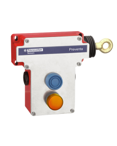 TELEMECANIQUE SENSORS - XY2CE1A297 - Latching emergency stop rope pull switch, Telemecanique rope pull switches XY2C, RH side, 2NC+2 NO, pilot light 230 V